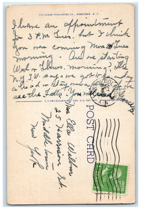 1951 Memorial Junior High School Building Middletown New York NY Posted Postcard