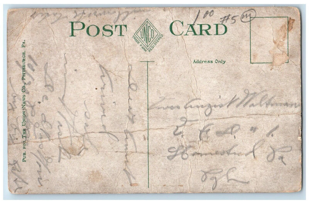 c1910 Connellsville High School Exterior Connellsville Pennsylvania PA Postcard