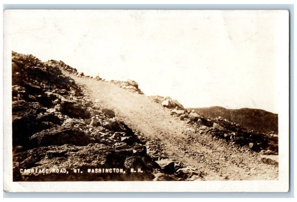 c1930's Carriage Road Mt. Washington New Hampshire NH RPPC Photo Postcard