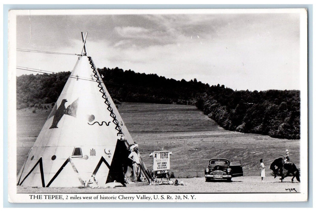 The Tepee Indian Craft Historic Cherry Valley New York NY RPPC Photo Postcard