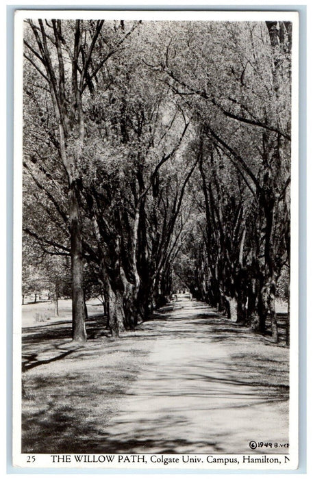 The Willow Path Colgate University Campus Hamilton NY RPPC Photo Postcard