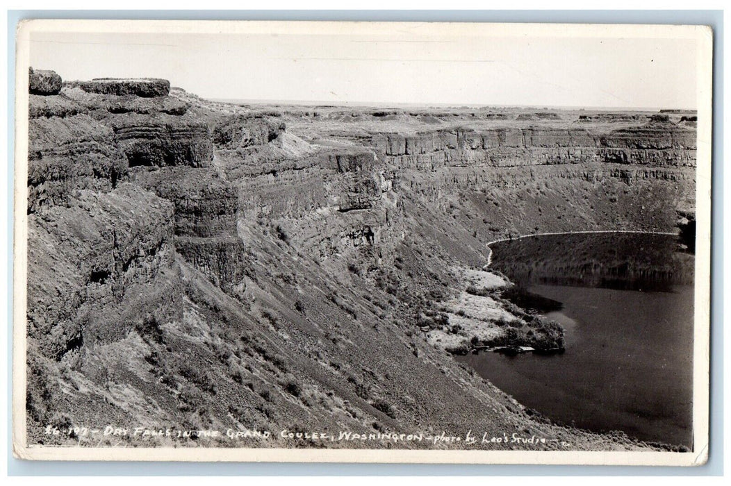 c1930's Dry Falls In The Grand Coulee Washington WA RPPC Photo Vintage Postcard