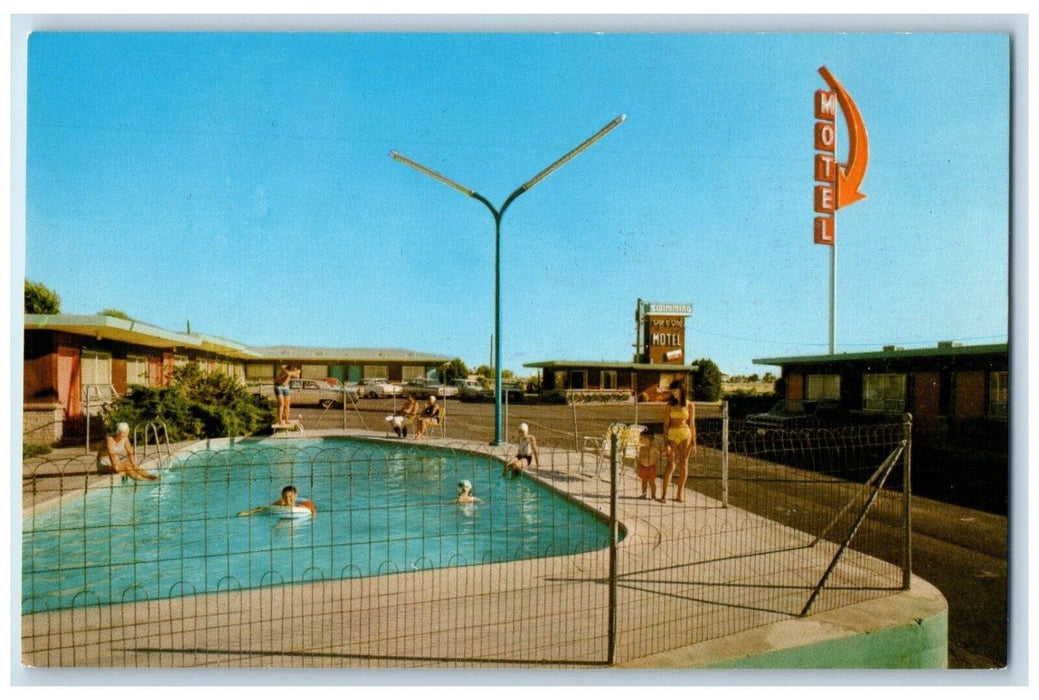 c1960 Swimming Pool View Sage Sand Motel Moses Lake Washington Vintage Postcard