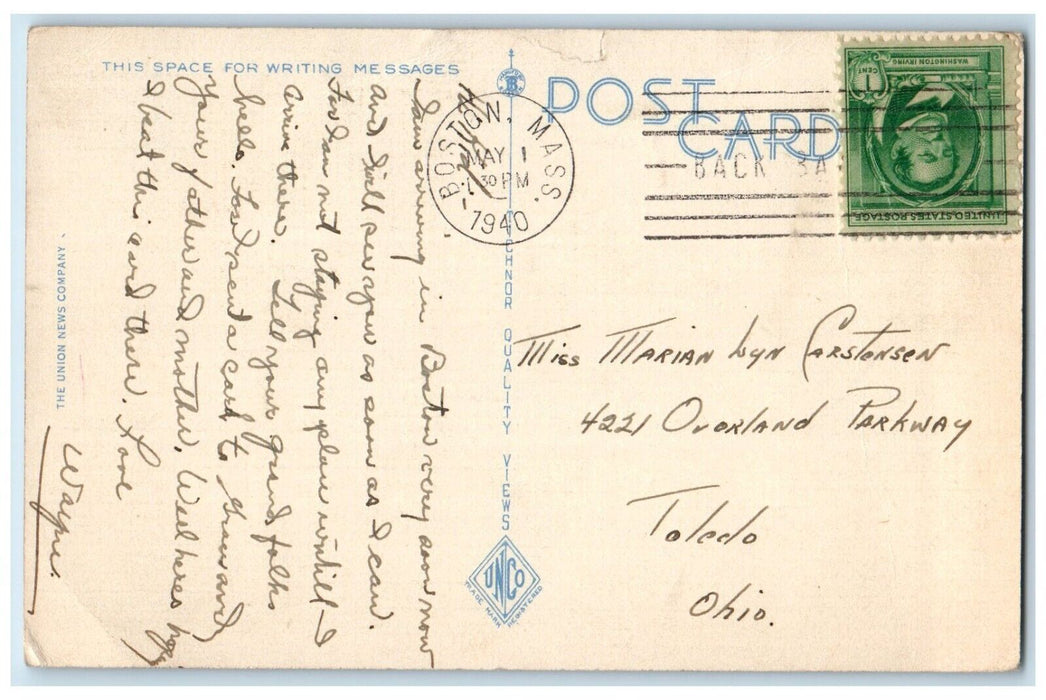 1940 S.S. Yarmouth Eastern Steamer Ship Cruise Lines Inc. Boat Vintage Postcard