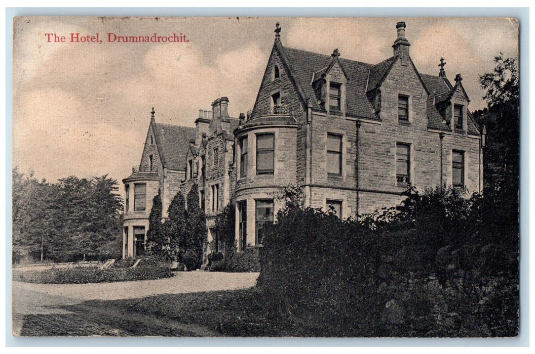 1909 The Hotel Drumnadrochit Urquhart Bay Scotland Antique Posted Postcard