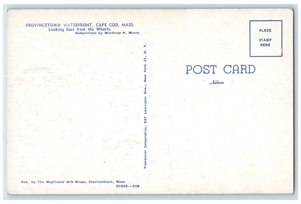 c1960 Provincetown Waterfront Wharfs Ship Boat Cape Cod Massachusetts Postcard