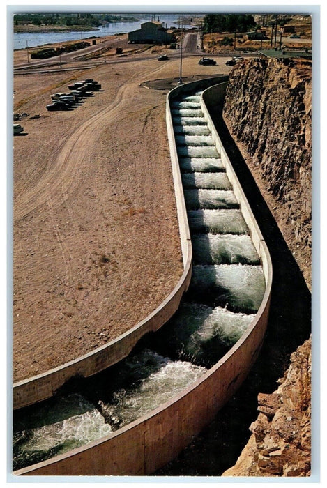 1960 Fish Ladder Rocky Reach Dam Washington WA Unposted Vintage Antique Postcard