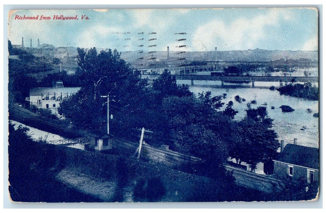 1907 Aerial View Richmond Hollywood Virginia VA Posted Vintage Antique Postcard