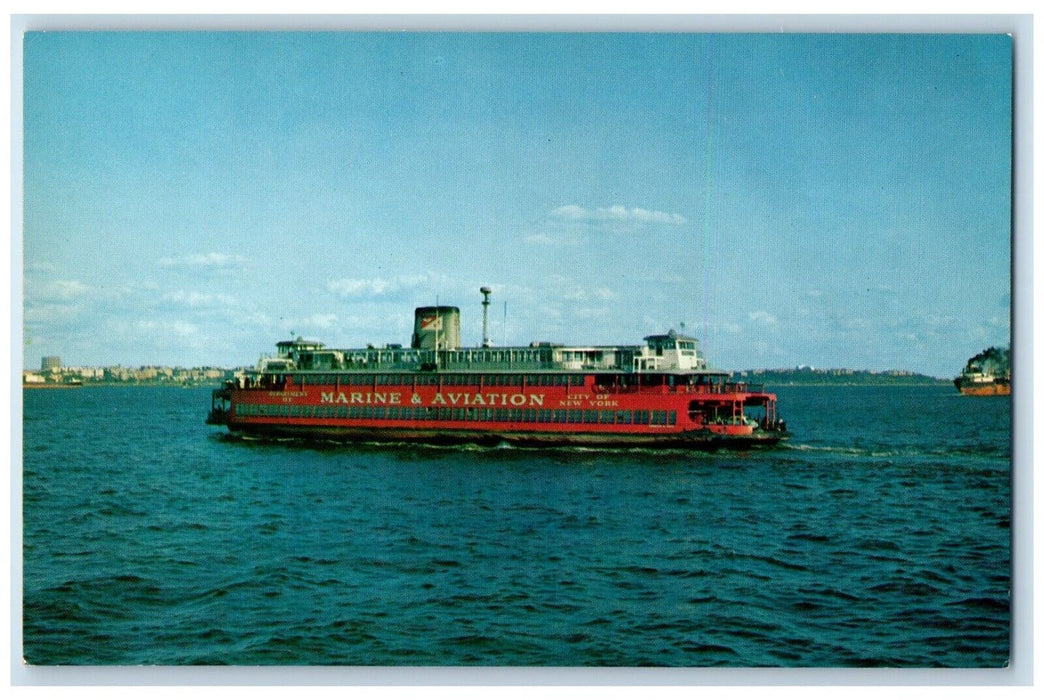 1960 Staten Island Ferries South Ferry Battery Park St. George Brooklyn Postcard