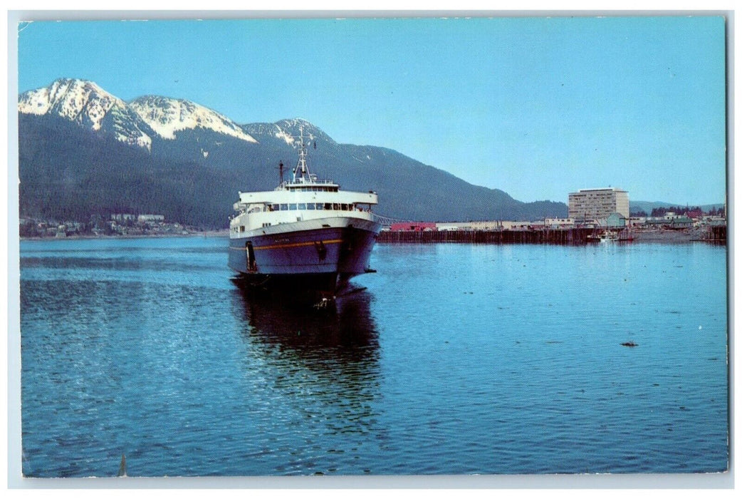 c1960 Alaska Ferry M.V. Malaspina Steamer Cruise Ship Federal Building Postcard