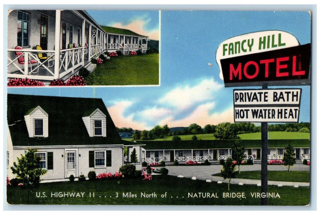 c1960 Fancy Hill Motel Natural Bridge Multi-View Virginia VA Antique Postcard