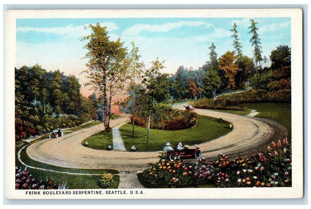 c1920 Frink Boulevard Serpentine Seattle Washington WA Vintage Antique Postcard