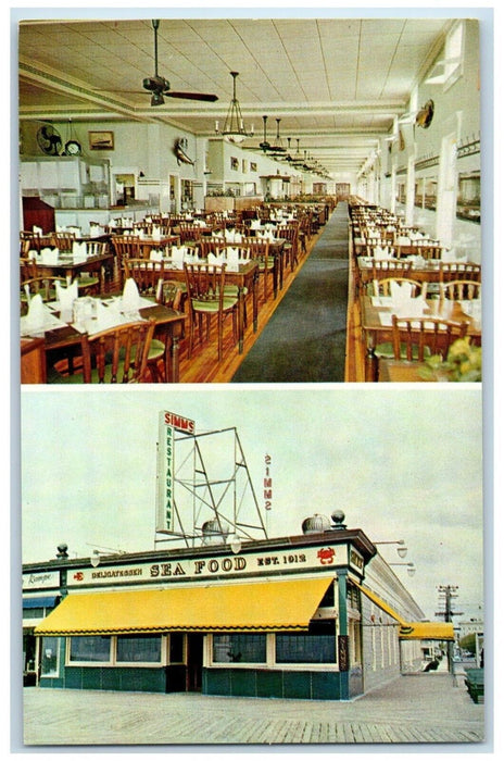 c1960 Simm's Restaurant Sea Foods Ocean City New Jersey NJ Multi-View Postcard