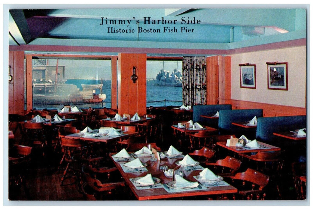 c1960 Jimmy Harbor Side Historic Boston Fish Pier Boston Massachusetts Postcard