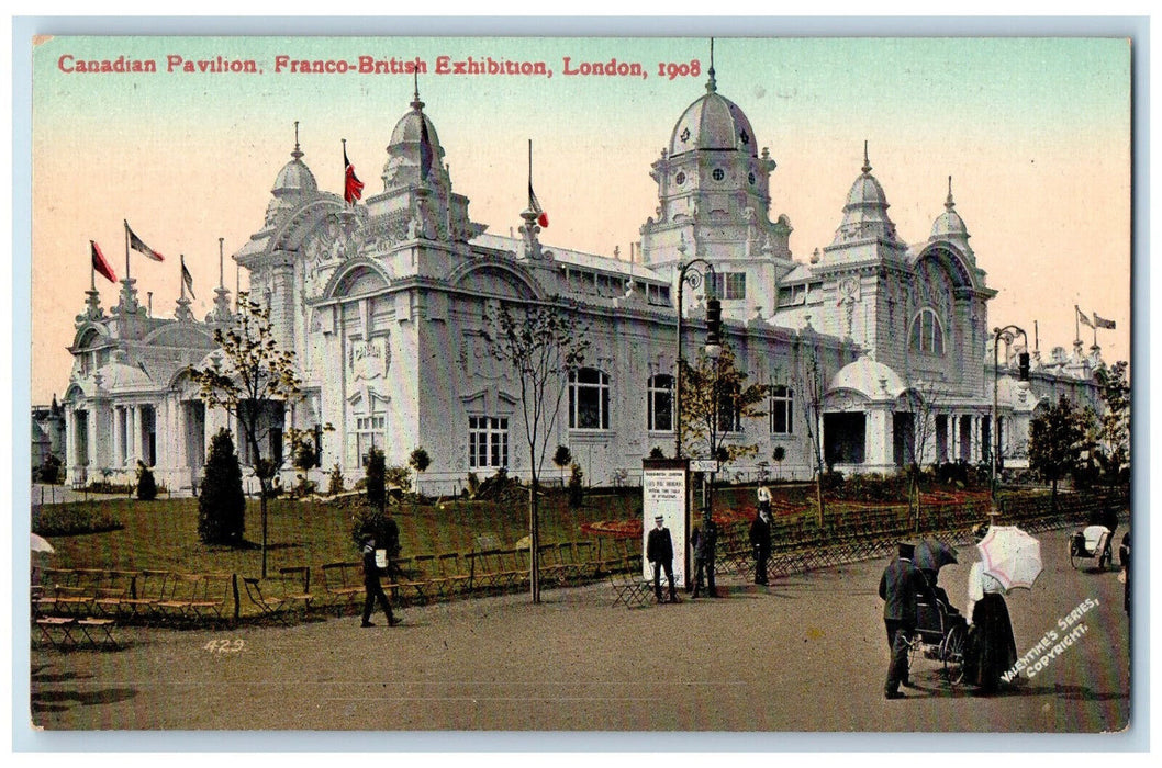 c1905 Canadian Pavilion Franco-British Exhibition London England Postcard