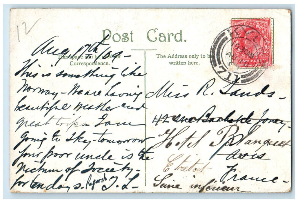 1909 Station Hotel Kyle of Lochalsh Ross-shire Scotland Antique Posted Postcard