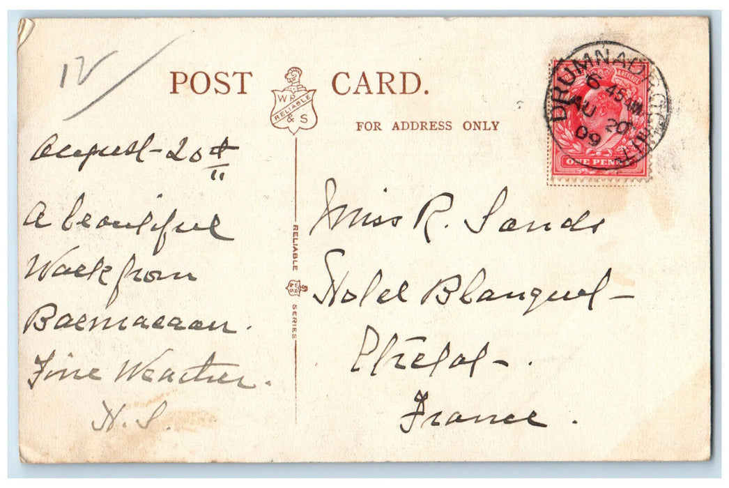 c1910 Boating at Loch Ness & Urquhart Castle Scotland Antique Posted Postcard