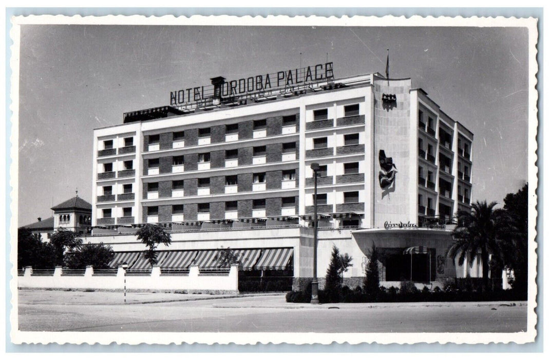 Hotel Cordoba Palace Building Street Scene Spain RPPC Photo Vintage Postcard