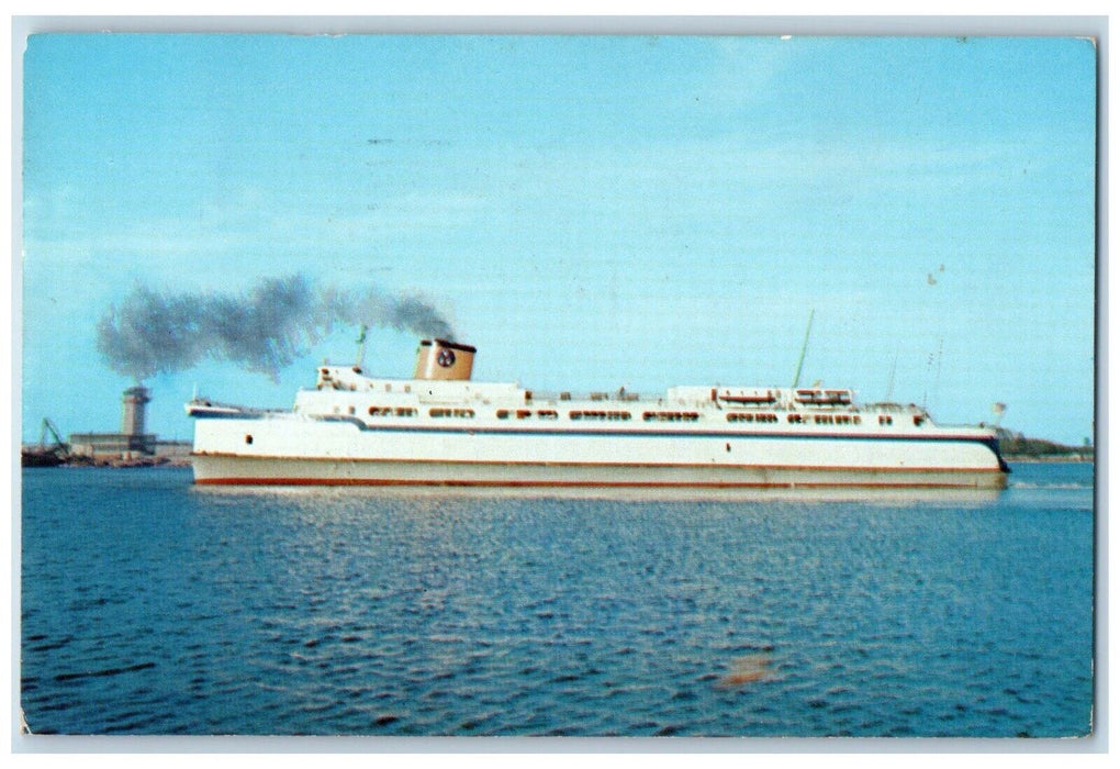 1956 View Elongated Automobile Passenger Ferry Princess Little Creek VA Postcard