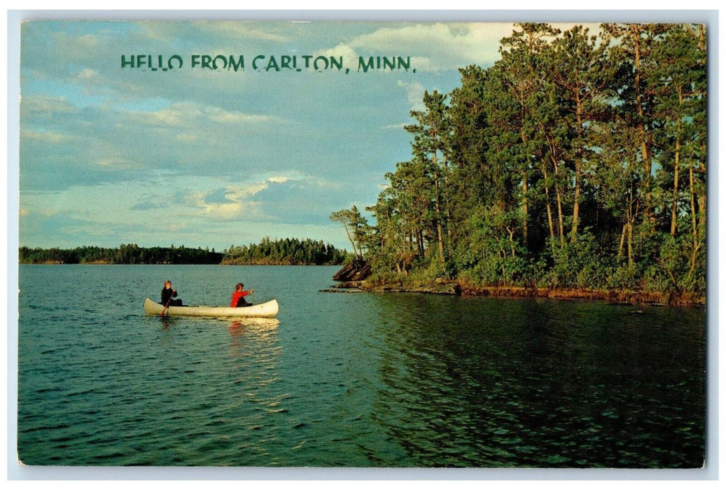 c1960 Hello From Silver Canoe River Lake Carlton Minnesota MN Vintage Postcard