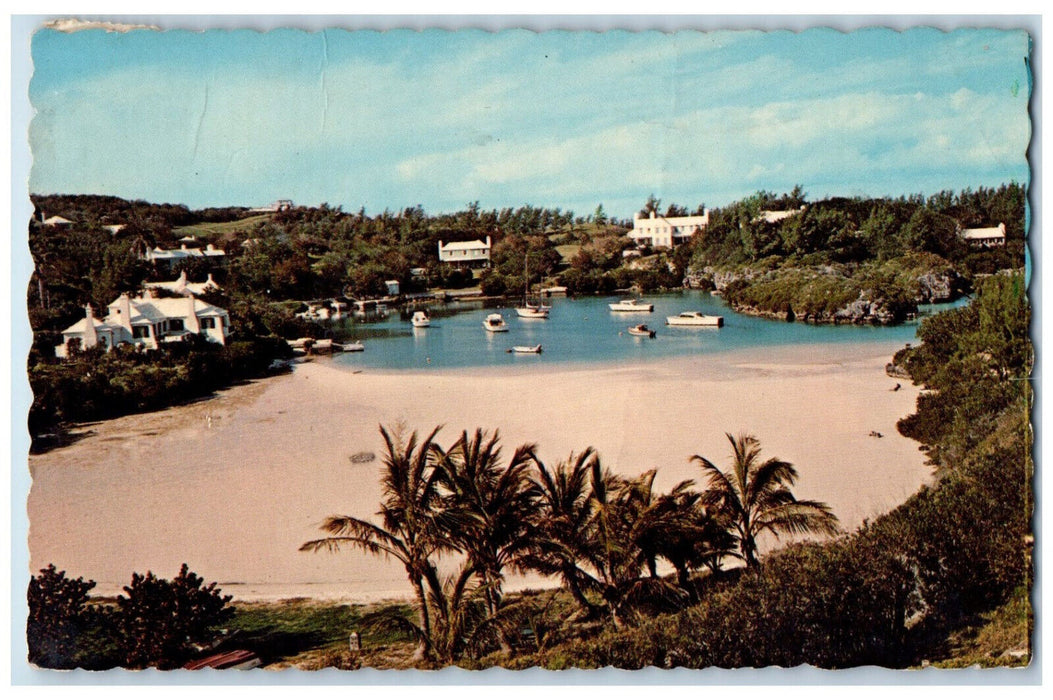c1950's Scene of Beach at Tucker's Town Cove Bermuda Vintage Posted Postcard