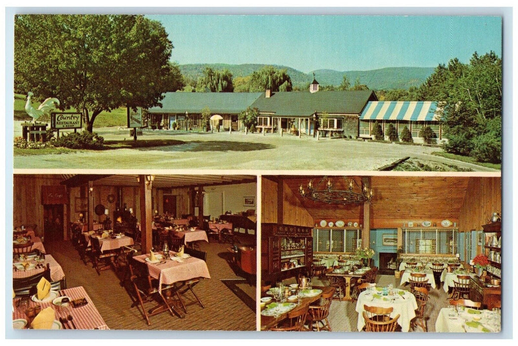 c1960 Country Restaurant Fireplace Lounge Williamstown Multi-View MA Postcard