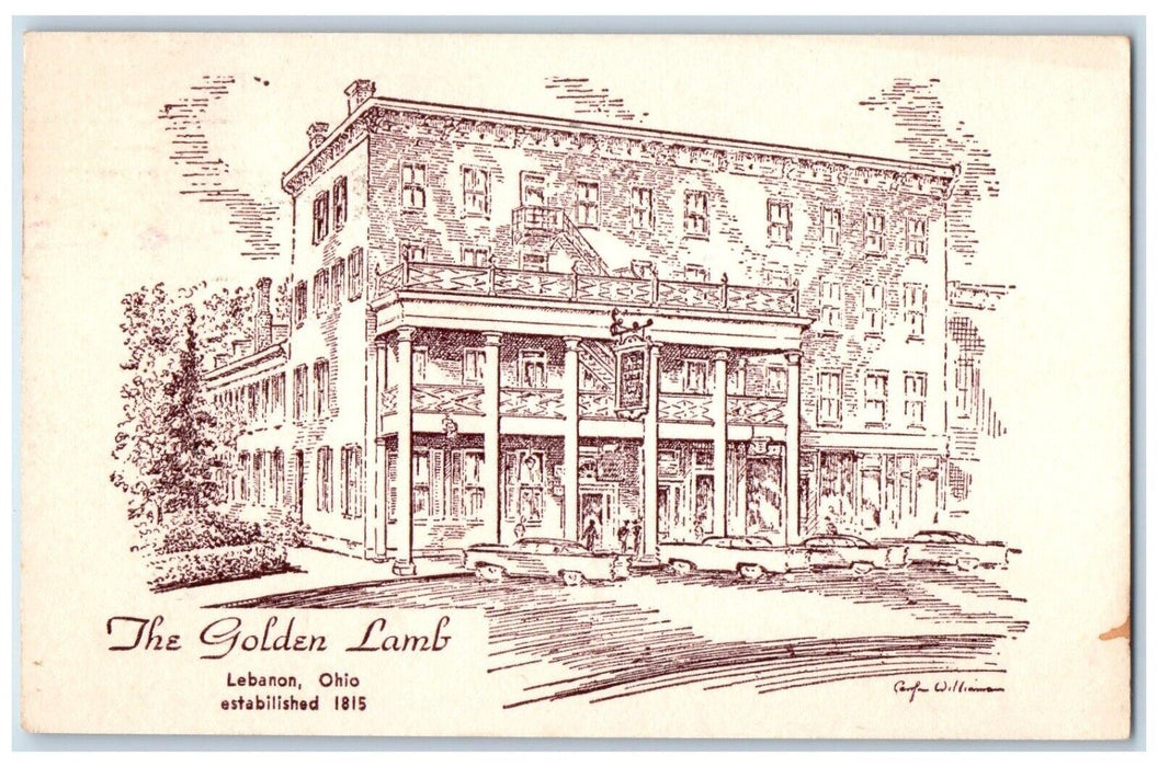 1963 Golden Lamb Inn Building Lebanon Leesburg Ohio OH Vintage Antique Postcard