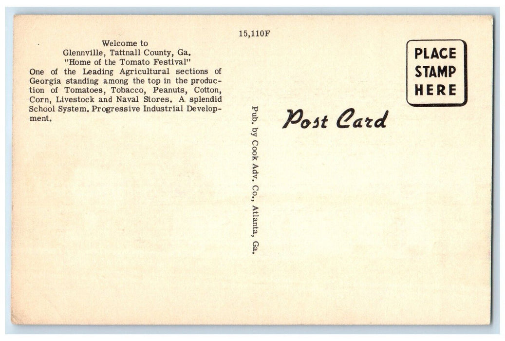 c1940 Exterior Home Tomato Festival Glennville Tattnall County Georgia Postcard