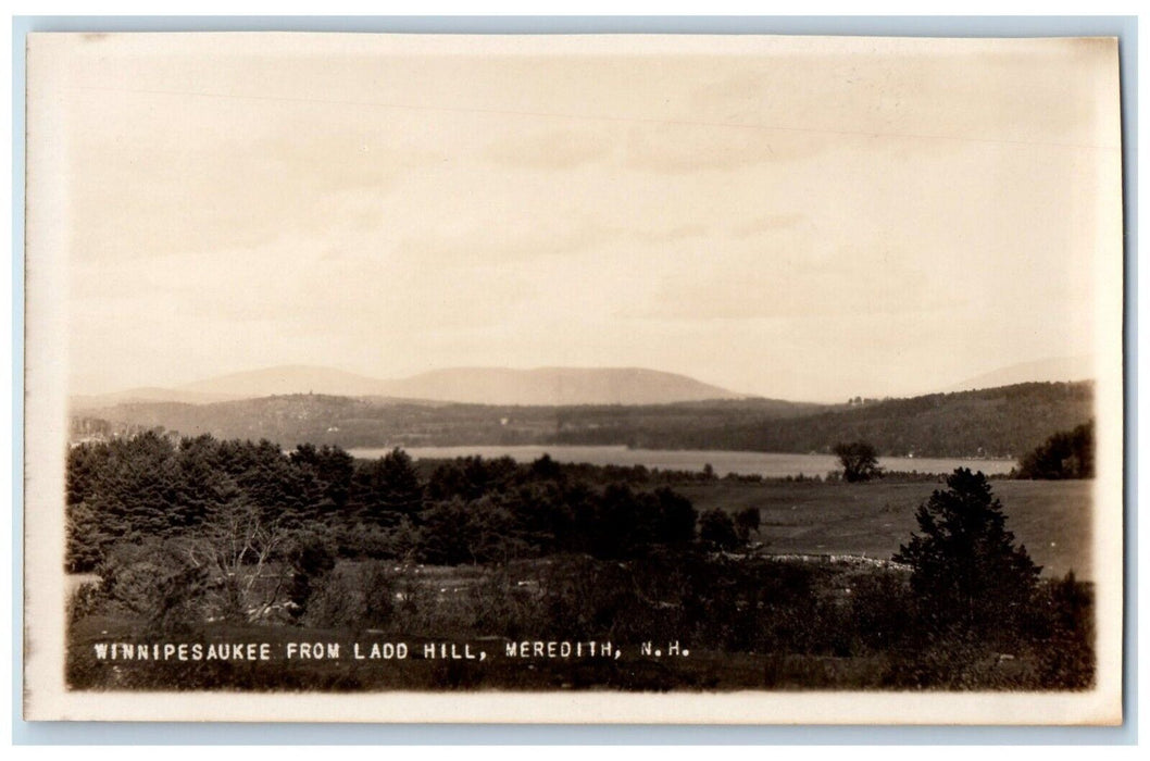 Winnipesaukee From Ladd Hill Meredith New Hampshire NH RPPC Photo Postcard