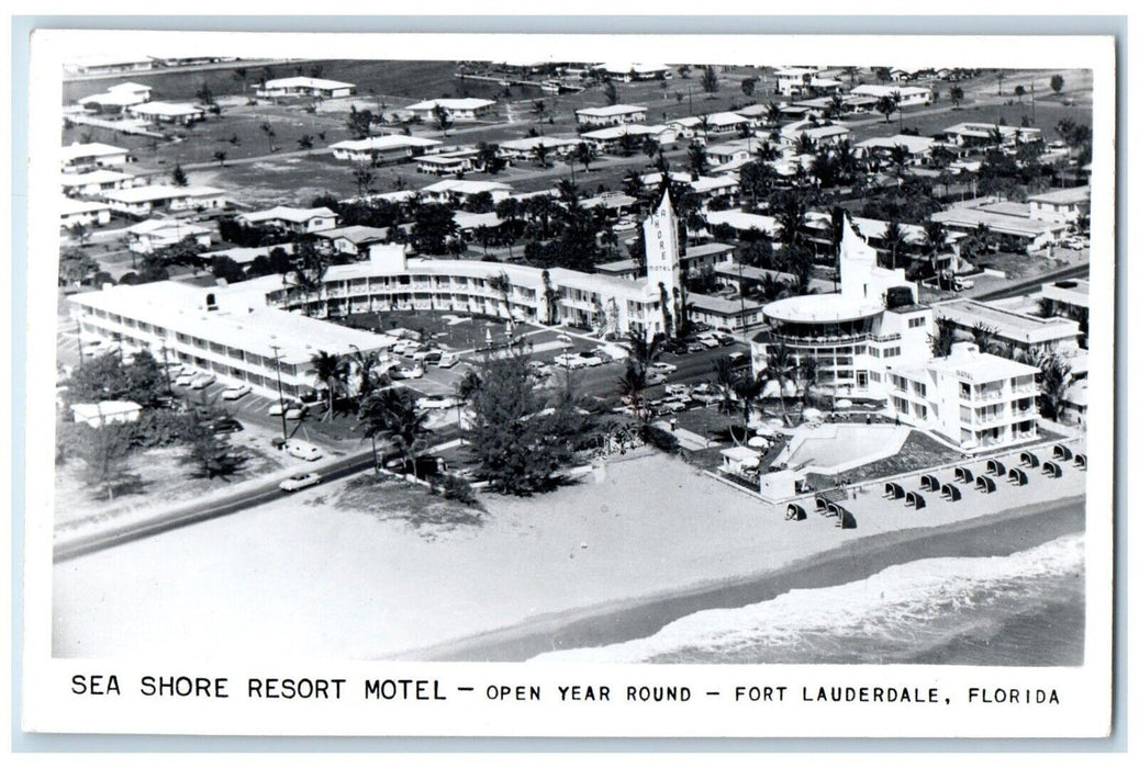 c1940's Sea Shore Resort Motel Fort Lauderdale Florida FL RPPC Photo Postcard