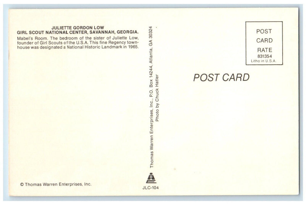 c1960 Juliette Gordon Low Girl Scout National Center Savannah Georgia Postcard