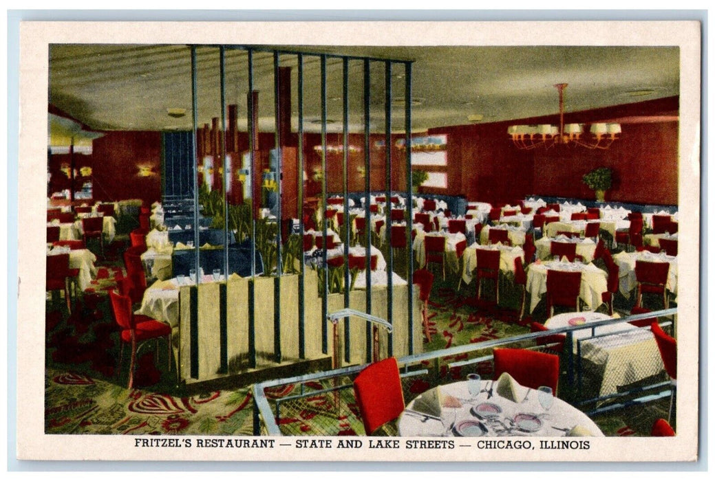 c1920 Fritzel Restaurant State Lake Street Chicago Illinois IL Vintage Postcard