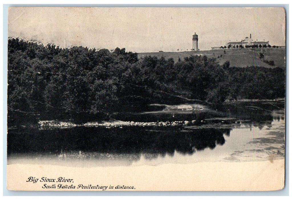 1909 Big Sioux River South Dakota Penitentiary Distance Sioux Falls SD Postcard