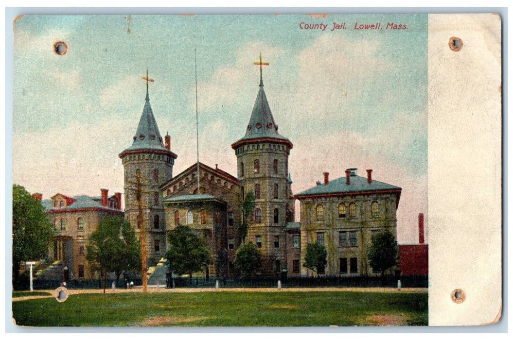 c1905 County Jail Building Lowell Massachusetts MA Unposted Antique Postcard