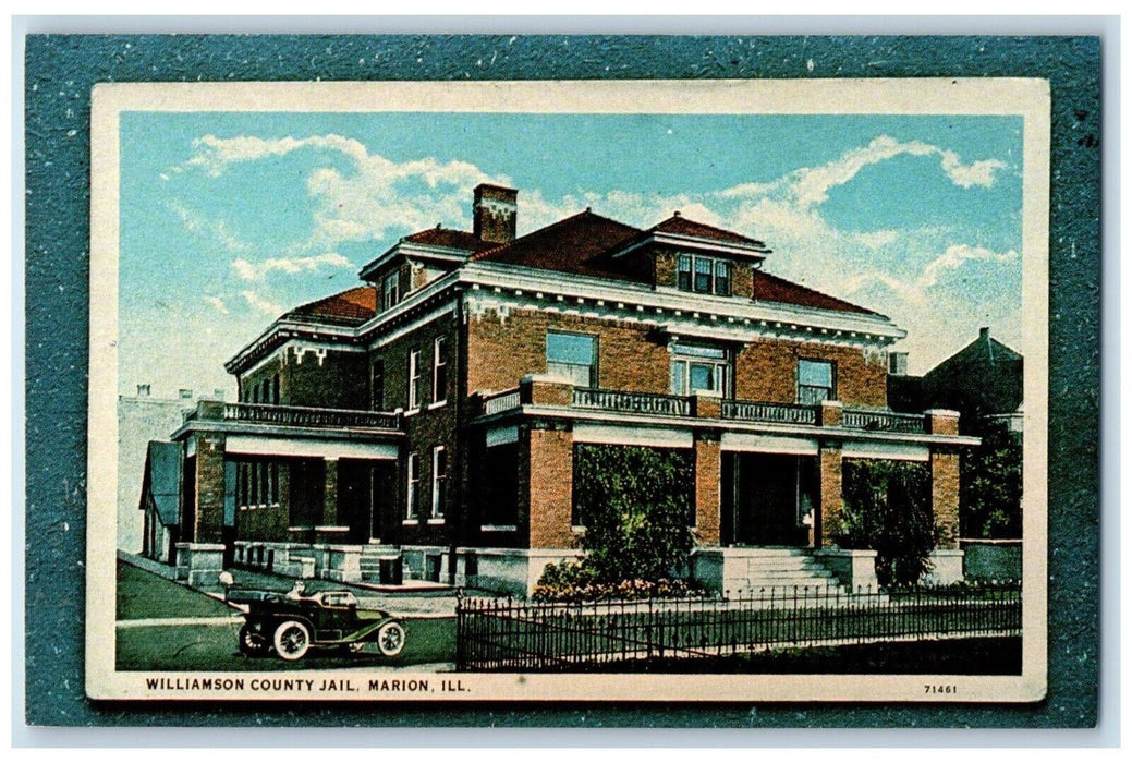 Williamson County Jail Area Musem Car Marion Illinois IL Vintage Postcard