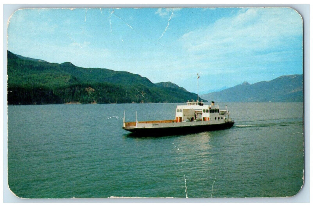 MV Balfour Car Ferry Kootenay Lake British Of Columbia Canada Vintage Postcard