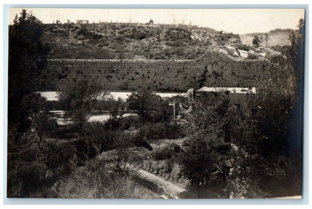 c1920's The Garden Tomb Wall View Jerusalem Israel RPPC Unposted Postcard