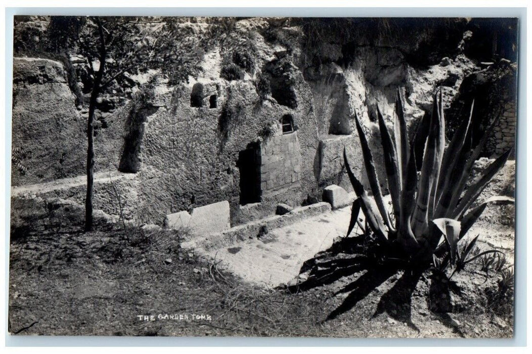 c1920's View Of The Garden Tomb Jerusalem Israel RPPC Unposted Postcard