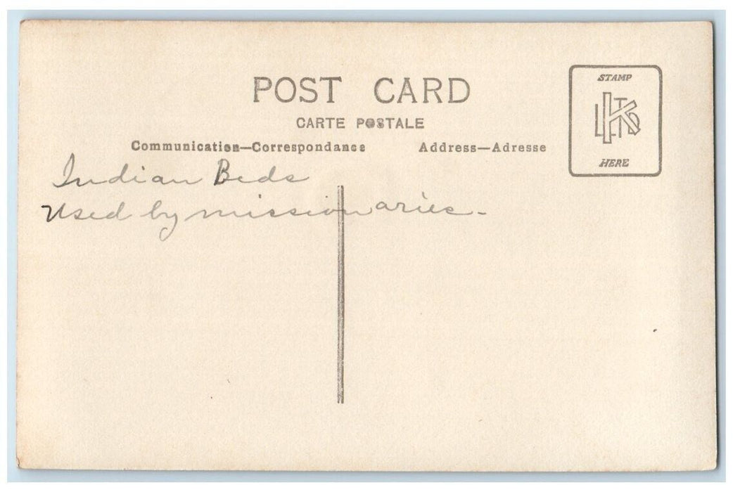 c1920's Men Building Beds For Missionaries Delhi India RPPC Unposted Postcard