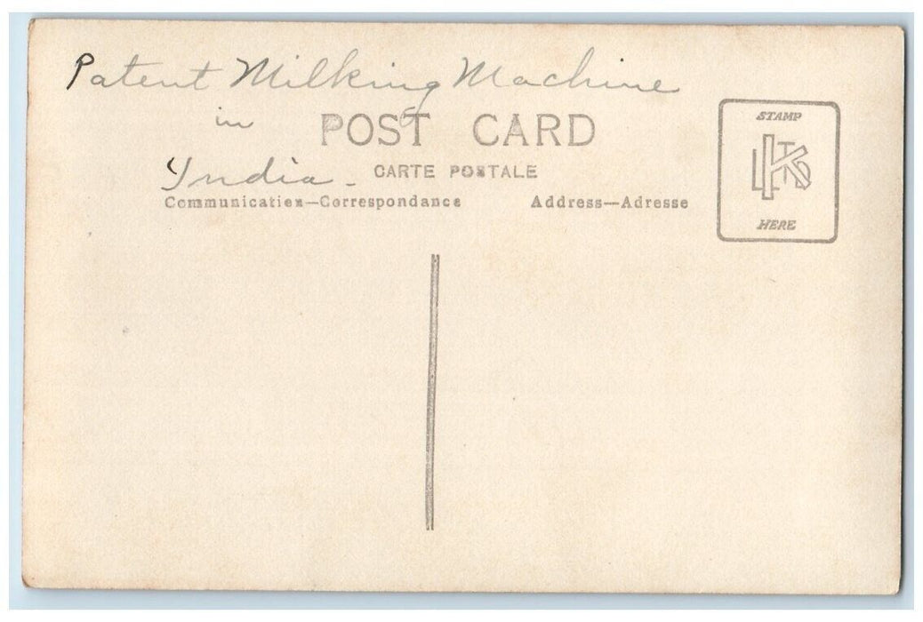 c1920's Child Drinking Milk From Goat Delhi India RPPC Unposted Postcard