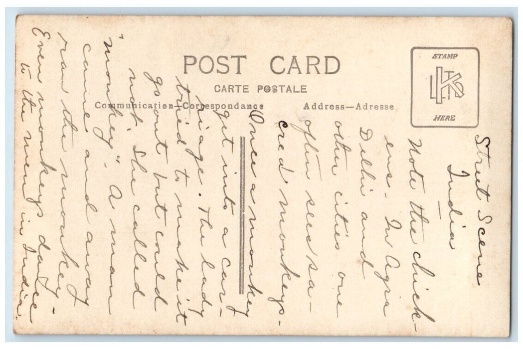 c1920's Market Street Scene Pigeons Jeypore India RPPC Unposted Postcard