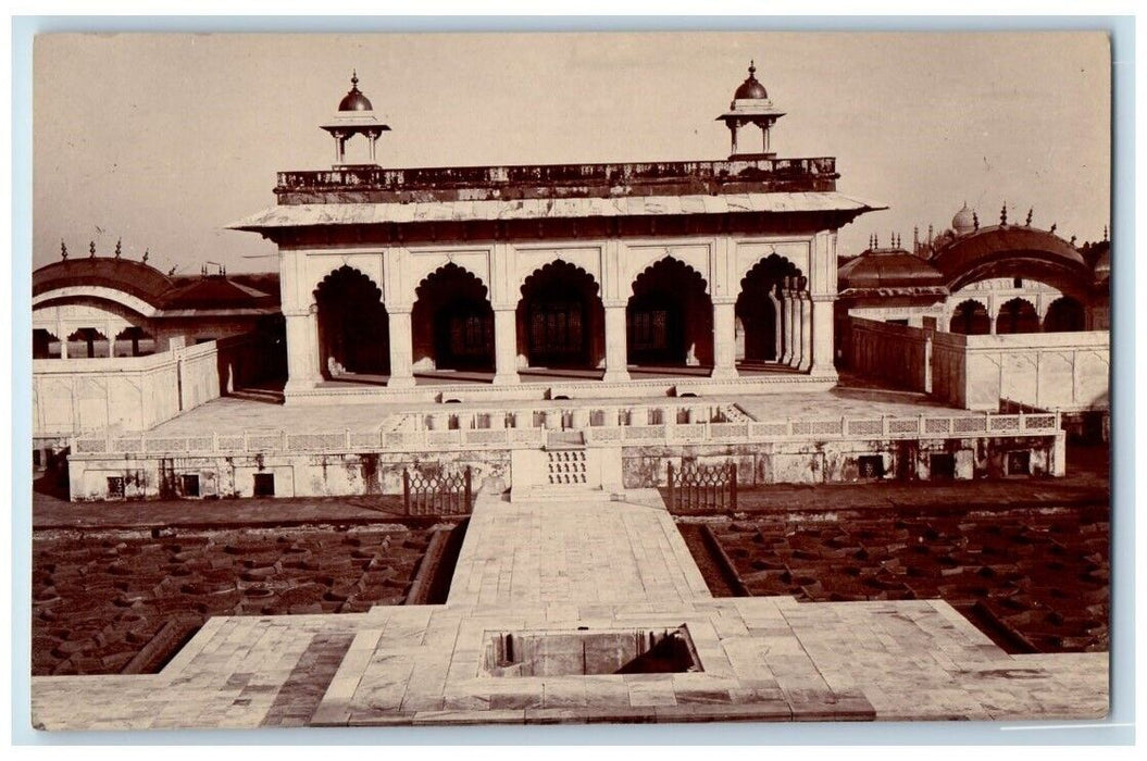 c1910's King's Palace Court Yard Fort View Agra India RPPC Unposted Postcard