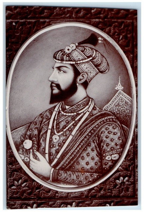 c1910's Shah Jahan Painting Portrait View Agra India RPPC Unposted Postcard
