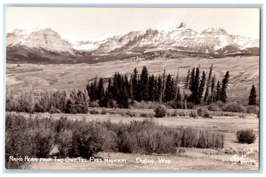 Rams Horn From Two Gwo Tee Pass Highway Dubois Wyoming WY RPPC Photo Postcard