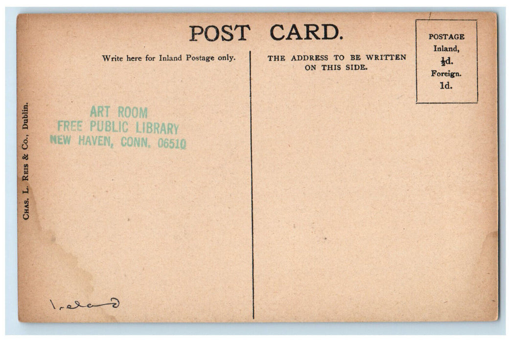 c1910 Muckross Abbey Killarney Ireland Art Room Stamp Antique Postcard