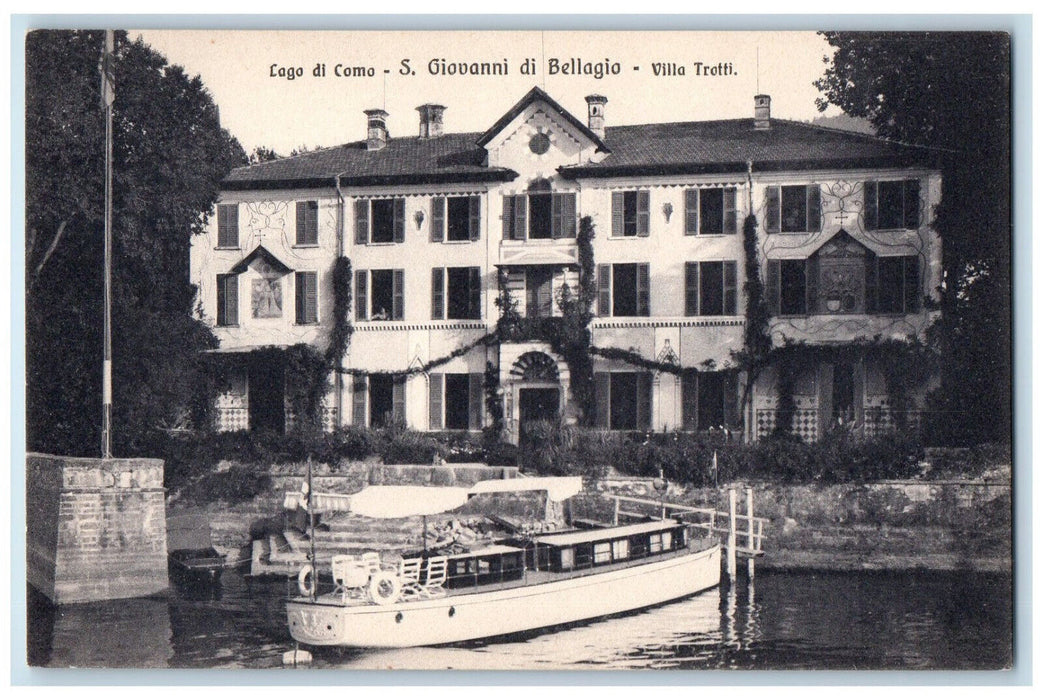 c1910 Lake Como S. Giovanni Di Bellagio Villa Trotti Italy Unposted Postcard