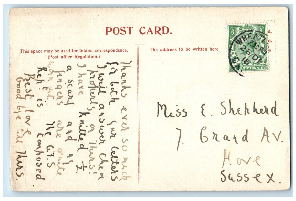 1915 Cuddesdon Church Cuddesdon Oxford England Antique Posted Postcard