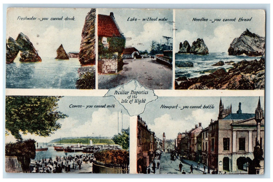 1929 Peculiar Properties of the Isle of Wight England Multiview Postcard