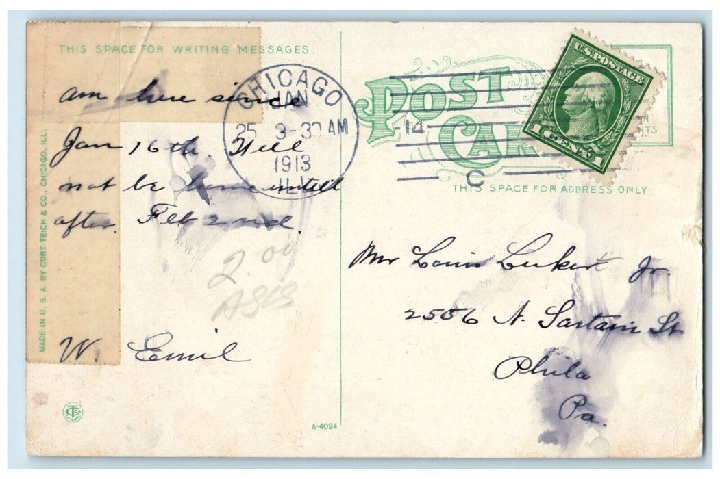 1913 Hotel Kaiserhof Chicago Illinois Posted Multi-View Vintage Antique Postcard