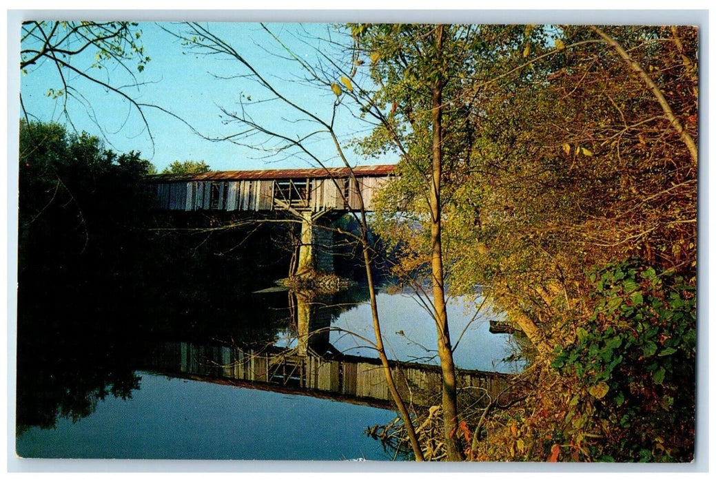 c1960 Longest Oldest Covered Bridge State Tunnelton Indiana IN Vintage Postcard